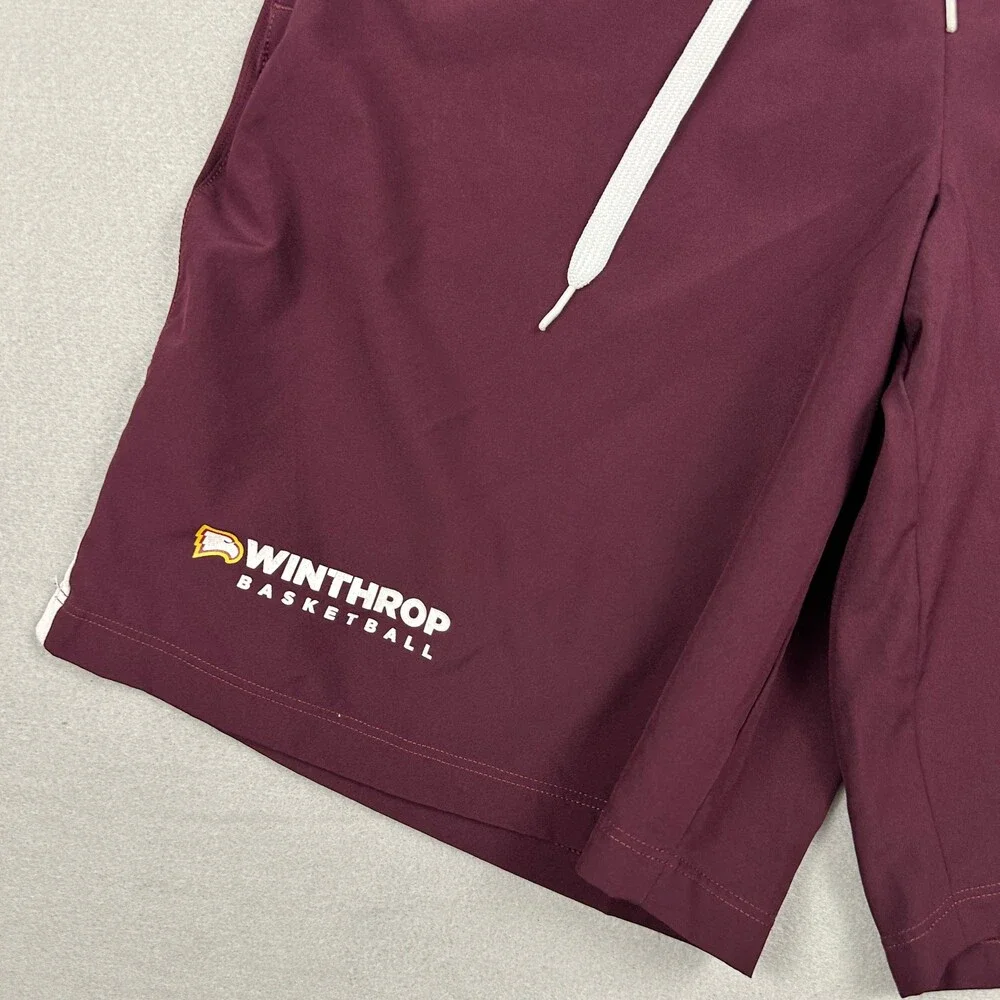 Winthrop Eagles Shorts Men Medium Burgundy Adidas Aroready Basketball NCAA M